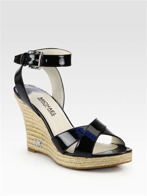 michael kors patent leather wedge shoes|Michael Kors espadrille wedge shoes.